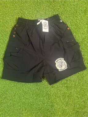 Vanity Black Men's Cargo Shorts with Patch Detail
